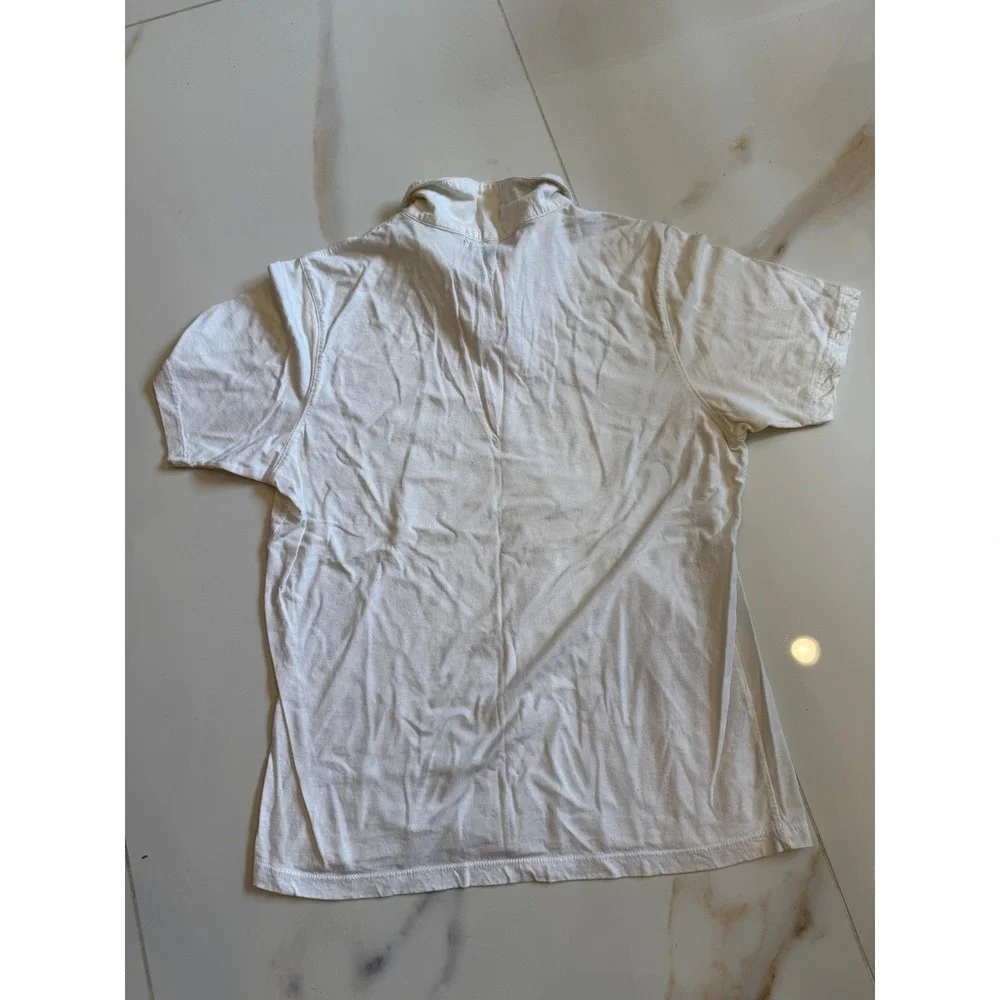 Banana Republic Mens White Short‎ Sleeve Polo Shirt Cotton Nylon Blend Size S
